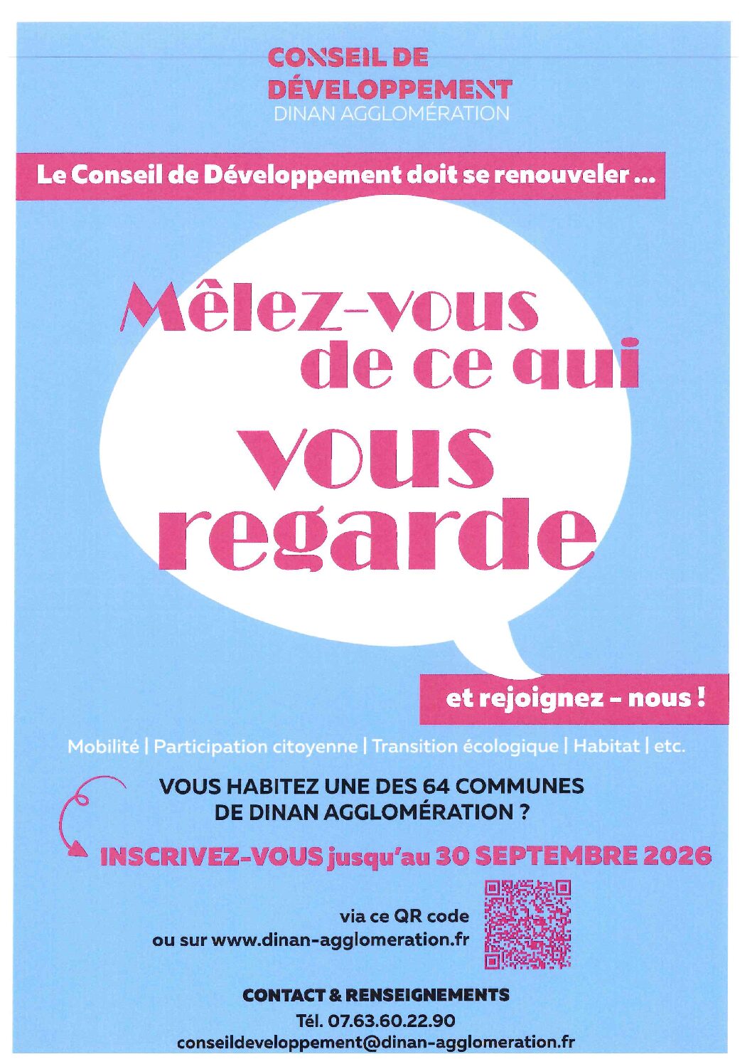 Appel à candidature au Conseil de développement